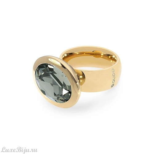 Кольцо Qudo TIVOLA big G black diamond  17.8 мм, 632029/17.8 BW/G
